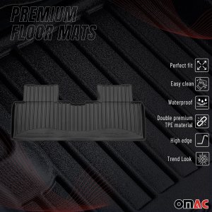 Hyundai Ioniq 6 Floor Mat - Omac - Proline Premium TPE - Black - 2023 Hyundai Ioniq 6 Floor Mat - Omac - Proline Premium TPE - Black - 2023